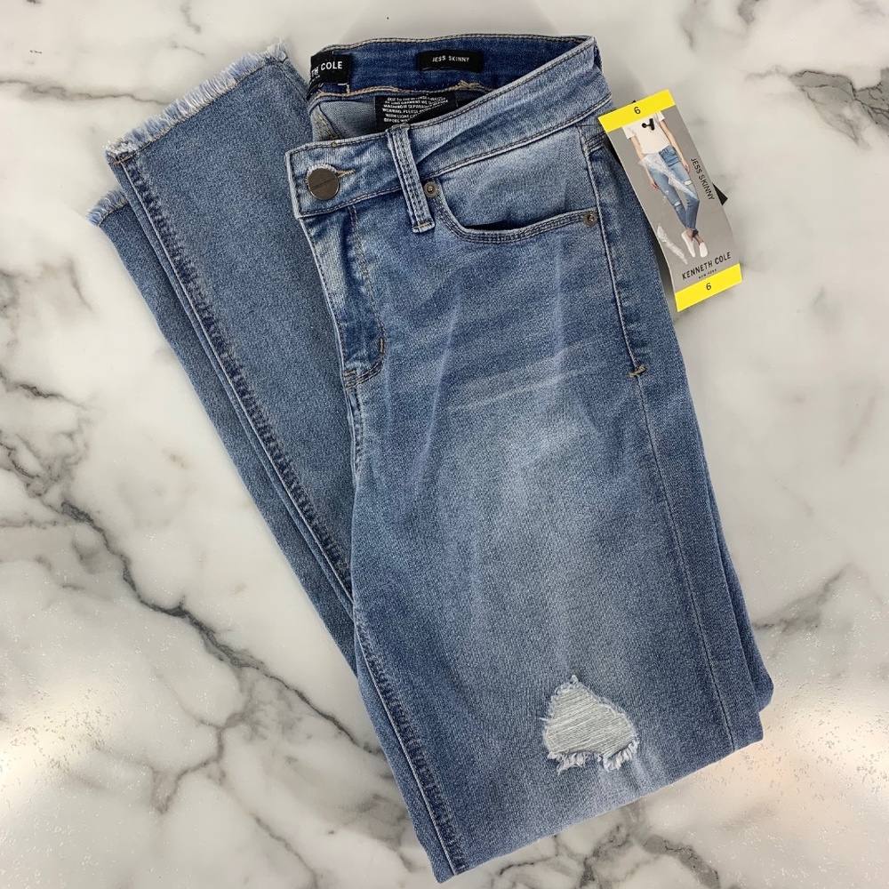 Kenneth Cole Distressed Jess Skinny Jeans